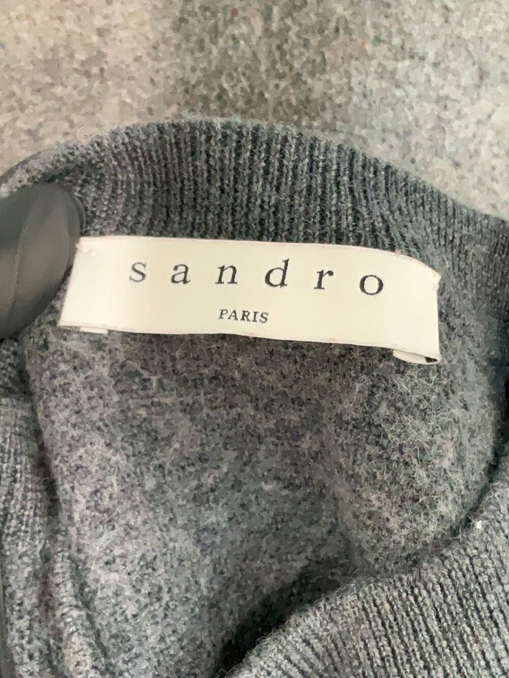 Sandro Paris Charcoal Gray Wool Blend Crewneck Sweater Size M - Picture 7 of 9